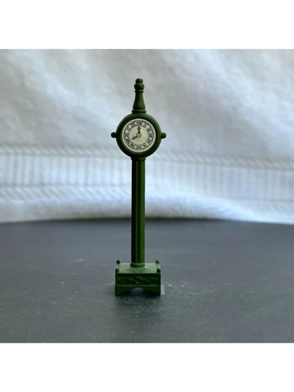 Dept 56 Green Village Metal Clock Christmas Village Accessory